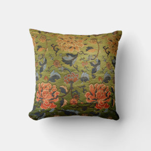 Cojín Decorativo Verde brocado chino