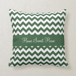 Cojín Decorativo Verde caqui Chevron