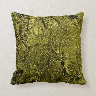 Cojín Decorativo Verde chartreuse abstracto brillante del purpurina