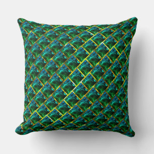 Cojín Decorativo ¿Verde como esmeralda bajo una ración dorada?