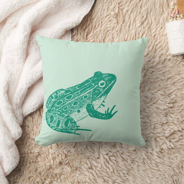 Cojín decorativo verde de Ilustracion de rana (Manta)