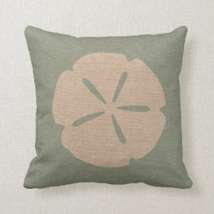 Cojín Decorativo Verde de Shell Seafoam del mar del dólar de arena