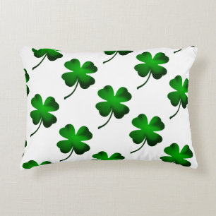 Cojín Decorativo Verde del trébol de cuatro hojas