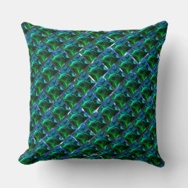 Cojín Decorativo Verde esmeralda e curvas, solloza niquelada?