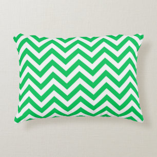 Cojín Decorativo Verde Esmeralda, Patrón de ZigZag con Chevron Gran
