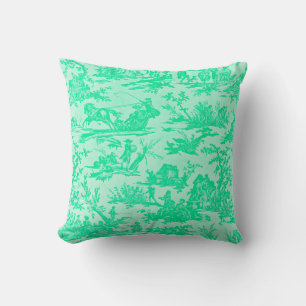 Cojín Decorativo Verde Espuma de Mar Toile
