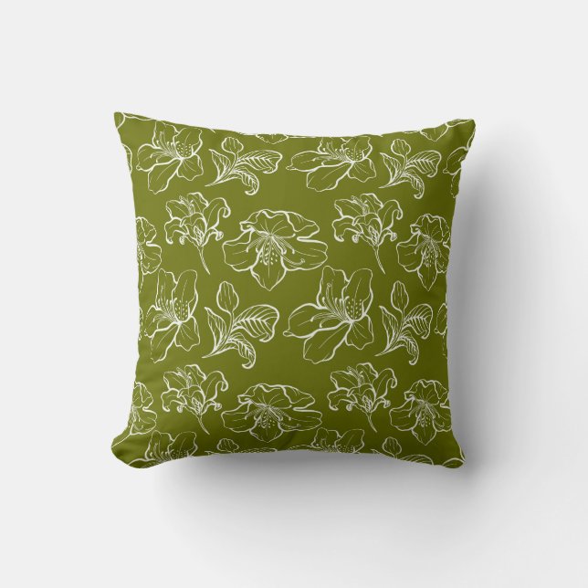 Cojín Decorativo Verde Floral (Anverso)