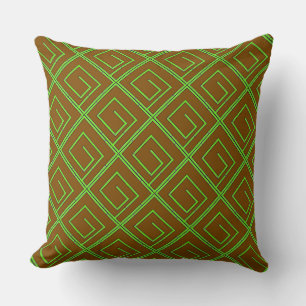 Cojín Decorativo Verde Geo Marrón