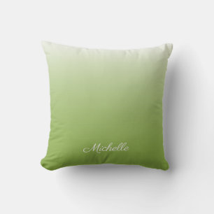 Cojín Decorativo Verde gris degradado personalizado de color verde