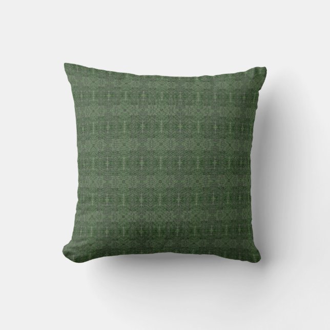 Cojín Decorativo Verde gris oscuro texturado. (Anverso)
