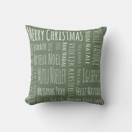 Cojín Decorativo Verde internacional del navidad