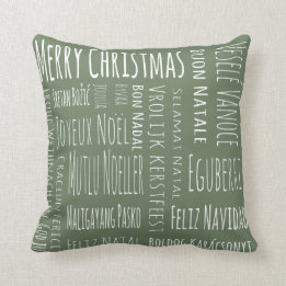 Cojín Decorativo Verde internacional del navidad