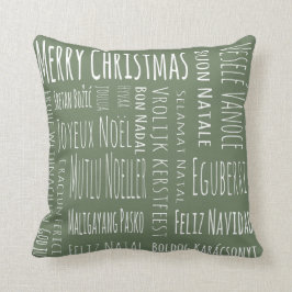 Cojín Decorativo Verde internacional del navidad