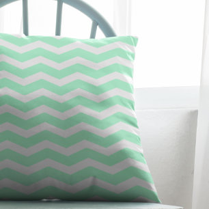 Cojín Decorativo Verde menta Chevron