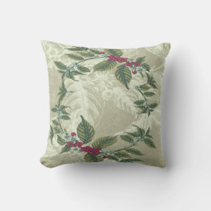 Cojín Decorativo Verde Menta Floral Elegante con Follaje