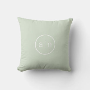 Cojín Decorativo Verde monograma moderno