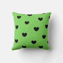 Cojín Decorativo Verde negro lindo y acogedor corazón de Moda román