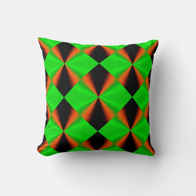 Cojín Decorativo Verde negro naranja (Anverso)