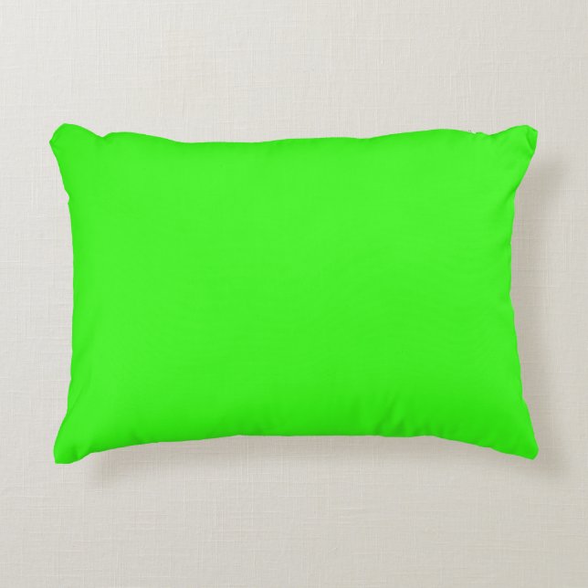 Cojín Decorativo Verde neón color sólido (Anverso)