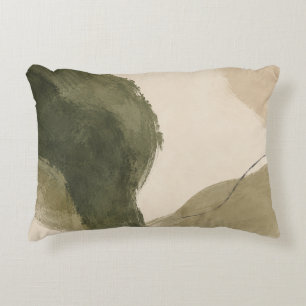 Cojín Decorativo Verde Oliva Abstracto Acuarela