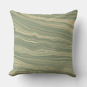 Cojín Decorativo Verde Oliva Contemporáneo con Patrón de Lino