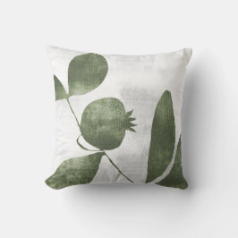 Cojín Decorativo Verde Oliva Salvia Botánico Fruta Granada