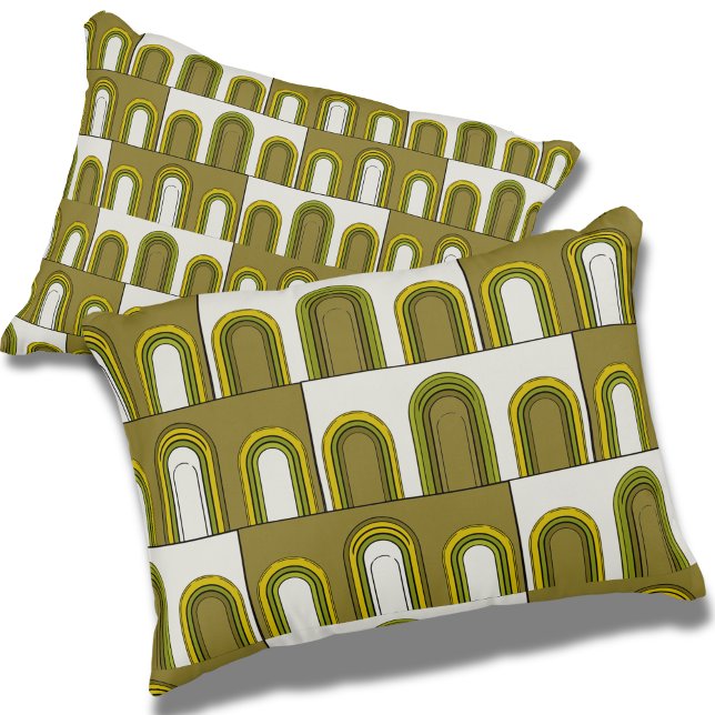 Cojín Decorativo Verde oliva y amarillo mostaza MidCentury moderno  (Subido por el creador)