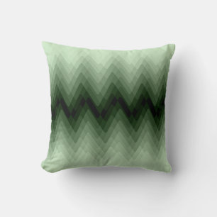Cojín Decorativo Verde oscuro y zigzag de menta.