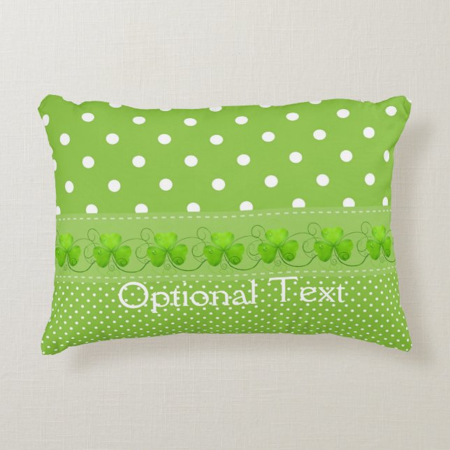 Cojín Decorativo Verde, puntos y rocas (Anverso)