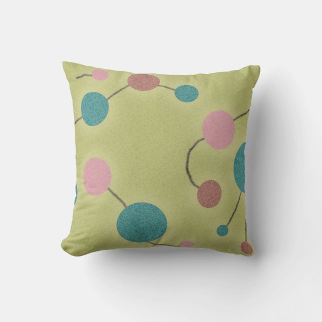 Cojín Decorativo Verde retro puntado (Anverso)