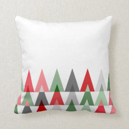 Cojín Decorativo Verde rojo blanco geométrico de los triángulos el