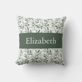 Cojín Decorativo Verde Salvia Francés País Olivo Nombre Personaliza