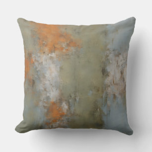 Cojín Decorativo Verde Salvia Naranja Azul Claro Abstracto