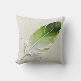 Cojín Decorativo Verde Salvia Pluma Orgánico Moderno Neutro