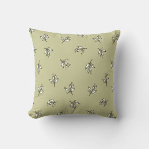 Cojín Decorativo Verde salvia verde rústico floral 