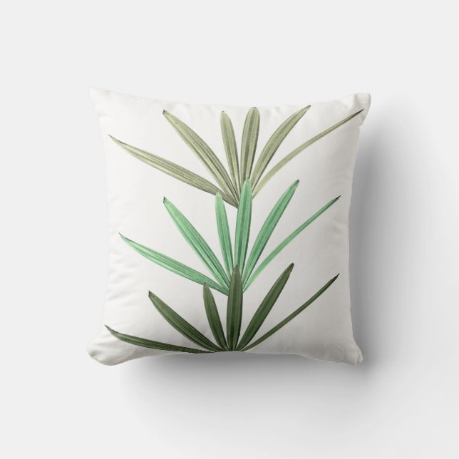 Cojín Decorativo Verde sobre Blanco (Anverso)