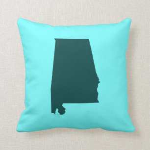 Cojín Decorativo Verde Turquesa Forma de Alabama