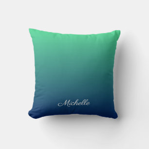 Cojín Decorativo Verde y azul personalizados sombríos