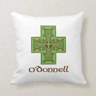 Cojín Decorativo Verde y Brown del logotipo de O'Donnell