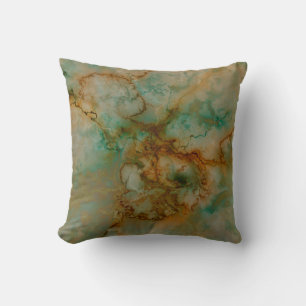 Cojín Decorativo Verde y mármol del oro