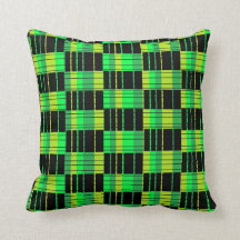 Cojín decorativo verde y negro Abstracto almohada 
