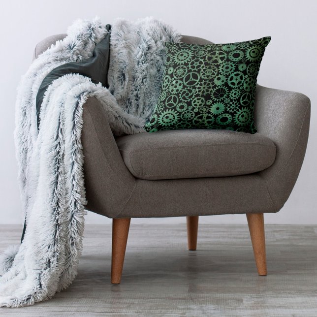 Cojín Decorativo Verdigris Bronze Gears Steampunk (Subido por el creador)