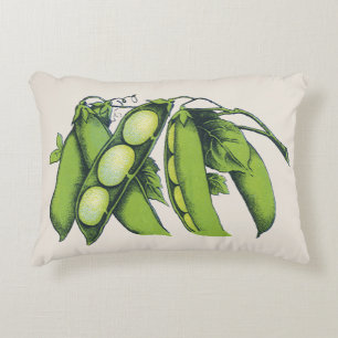 Cojín Decorativo Verduras Antiguas; Judías de Lima, Alimentos de Gr