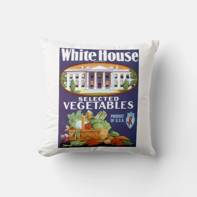 Cojín Decorativo Verduras seleccionadas de la Casa Blanca (Anverso)