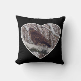 Cojín Decorativo Versible zumbido en rama nevada en el corazón