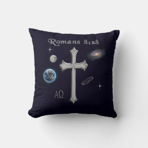 Cojín Decorativo versículo bíblico cristiano Romanos 8:28