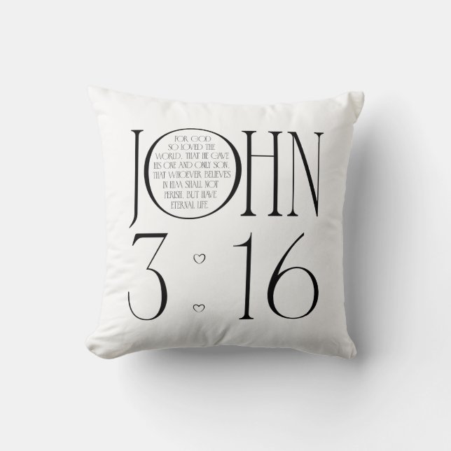Cojín Decorativo Versículo Bíblico Juan 3:16 (Anverso)