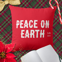 Cojín Decorativo Versículo de la Biblia Navidad Moderna Roja Paz en