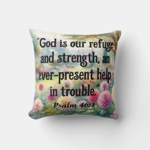 Cojín Decorativo versículo de la Biblia Salmos tipografía floral ac