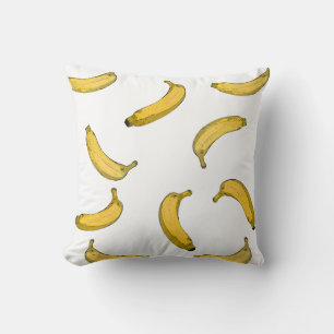 Cojín Decorativo Versión de esbozo de patrón de banana